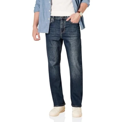 Afbeelding van Amazon Essentials Straight Fit Stretch Jeans,Donker wassen,40W / 28L