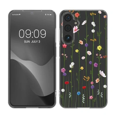 Afbeelding van kwmobile telefoonhoesje geschikt voor Samsung Galaxy A25 Hoesje smartphone in meerkleurig / transparant Wilde Bloemen Stengels design