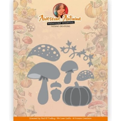 Afbeelding van Dies Yvonne Creations Awesome Autumn Mushrooms