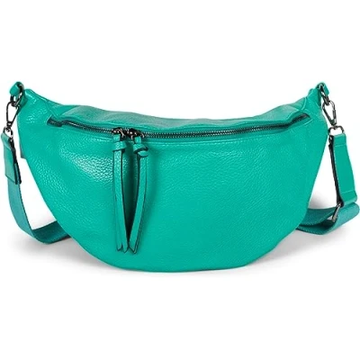 Afbeelding van styleBREAKER Dames Halve Maan Crossbody Schoudertas, Afneembare Verstelbare Schouderriem, Effen Handtas 02012386, Kleur:Watergroen