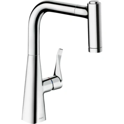 Afbeelding van hansgrohe Metris M71 ééngreeps keukenmengkraan 220, uittrekbare douche, 2 straal, sBox, 73800000