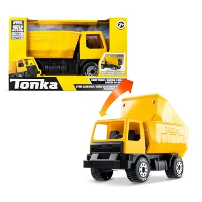 Afbeelding van Basic Fun Tonka Mini Steel Classics Kiepwagen Stevige Metalen Constructie, Werkende Kiepbak, Realistische Functies, Levendig Geel Ontwerp Perfect voor Kinderen vanaf 3 Jaar