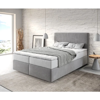 Afbeelding van Boxspringbed Dream Well Microvezel Grijs 140x200 cm met TFK Matras en Visco Topper