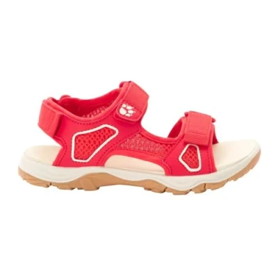Afbeelding van Jack Wolfskin Taraco Beach Unisex Outdoorsandalen voor kinderen, Maat: 38, Red/champagne Imitatieleer/ textiel
