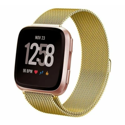 Afbeelding van Fitbit Versa 1 / 2 &amp; Lite milanese bandje Maat: Small Goud