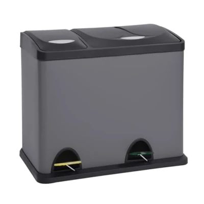 Afbeelding van SVITA TC2Combo26 Keukenemmer 26 liter 8 l + 18 gecombineerd dubbele afvalemmer, 2 delige vuilnisemmer, afvalscheiding, pedaalemmer grijs
