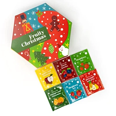 Afbeelding van ACORUS Fruitige Kersttheeset Selectiebox voor Diverse Theespecialiteiten Geschenkset Perfect als Kerstcadeau 60 theezakjes