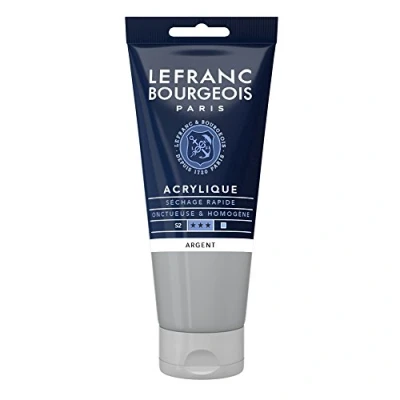 Afbeelding van Lefranc Bourgeois 300449 fijne acrylverf, hoog gepigmenteerd, goede dekking, romige homogene textuur 80ml tube, Silver