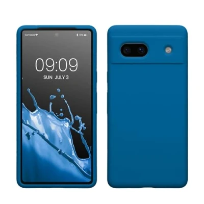 Afbeelding van kwmobile telefoonhoesje geschikt voor Google Pixel 7a Hoesje met siliconen coating Smartphone case in rifblauw