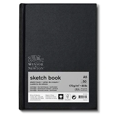 Afbeelding van Winsor &amp; Newton 6673006 Schetsboek met 50 vellen schetspapier, 170 g/m², hardcover gebonden ruglijm, microgeperforeerde A5