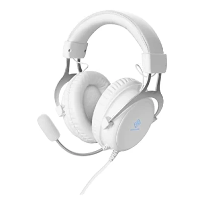 Afbeelding van DELTACO GAMING GAM 030 W Over Ear headset Gamen Kabel Stereo Wit Volumeregeling, Microfoon uitschakelbaar (mute)