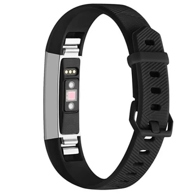 Afbeelding van FitBit Alta HR siliconen bandje met gesp Maat: Large Zwart