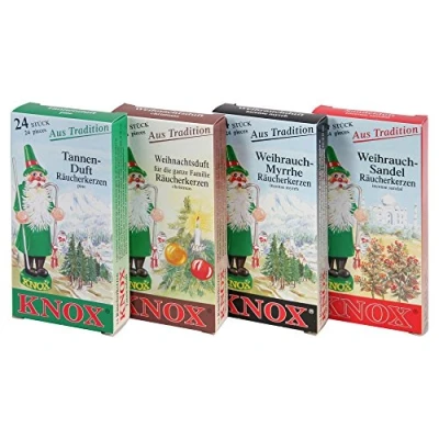 Afbeelding van Knox Rookkegels, set van 4 traditie, geuren: spar, kerstgeur, wierook mirre, sandel hoeveelheid: 96 Made in Germany