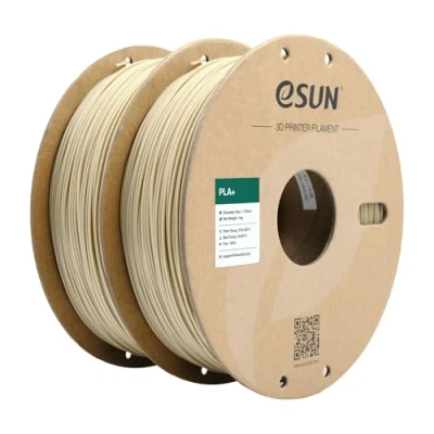 Afbeelding van eSUN PLA+ Filament 1.75mm, Verbeterde Taaiheid 3D Printer PLA Plus, Dimensionale Nauwkeurigheid +/ 0.03mm, 1KG per Spoel, 2 Spoelen Printing Filament, Beenwit