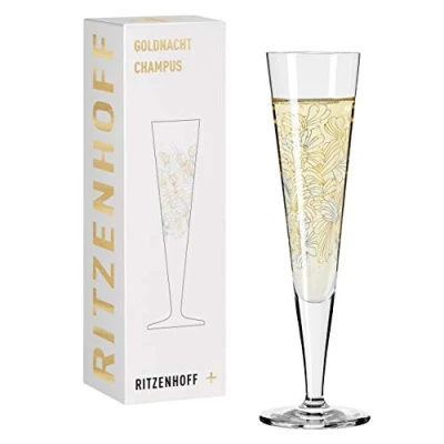 Afbeelding van RITZENHOFF 1078279 champagneglas 200 ml serie Goldnacht nr. 9 elegant designstuk met echt goud Made in Germany