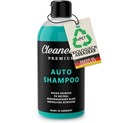 Afbeelding van Cleaneed Premium autoshampoo met was, biologisch afbreekbaar en made in Germany, pH neutraal, residuvrij, zachte reiniging, sterke schuimvorming