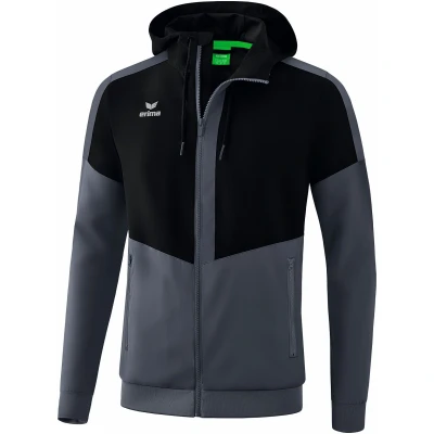 Afbeelding van Erima Squad tracktop jack met capuchon zwart/slate grey 34 / XL