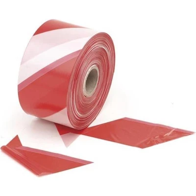 Afbeelding van Afzetlint Perel 500 meter (Rood/Wit, Rol)