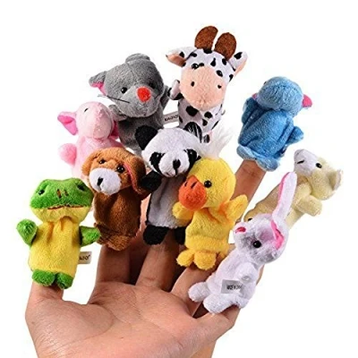 Afbeelding van CHSYOO 10 x Kleine Dier Vingerpoppetjes Pluche Cartoon Handpop Speelgoed, Cadeau voor Kinderen Verjaardag Kids Party Doop Baby Shower