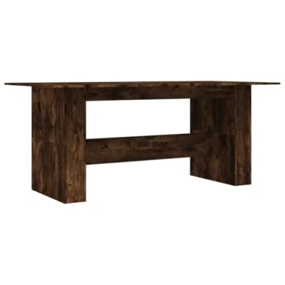 Afbeelding van Eettafel 180x90x76 cm bewerkt hout gerookt eikenkleurig