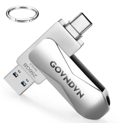 Afbeelding van GOVNDVN USB stick voor iPhone 15, het opslaan van meer foto&#039;s en video&#039;s, C sleutels, extern geheugen 15 serie/iPad/Android/PC/Mac (256, GB)