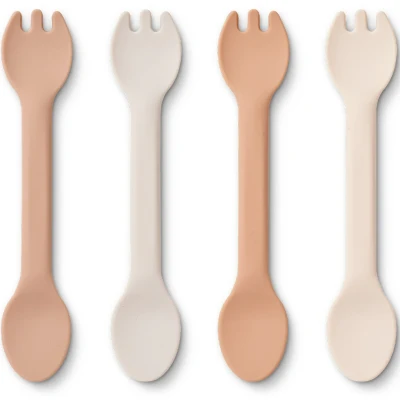 Afbeelding van Liewood siliconen kinderbestek jan rose multi mix 4st