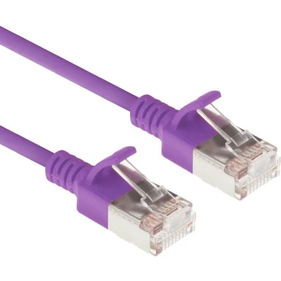 Afbeelding van ACT DC7351 LSZH U/FTP CAT6A Datacenter Slimline Patchkabel Snagless RJ45 Connectoren Paars 1,5 meter