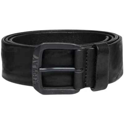 Afbeelding van Replay Vintage Leather Riem, Heren, Maat: 85, Black