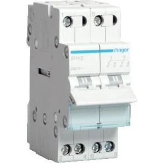 Afbeelding van Hager modulaire omschakelaar 2 polig 25 a no nc i ii common point boven sfh225