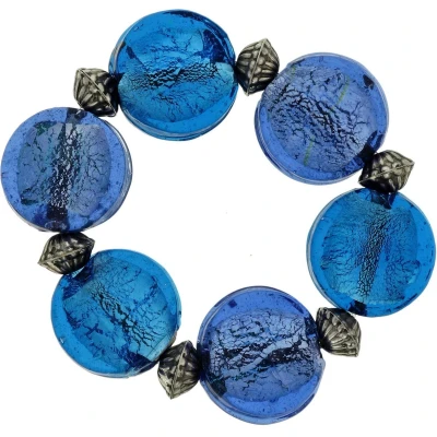 Afbeelding van Behave Blauwe elastische glaskralen armband