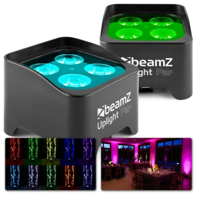 Afbeelding van BeamZ BBP90 Set van 2 uplighters op accu met o.a. 4x 4W LED&#039;s en