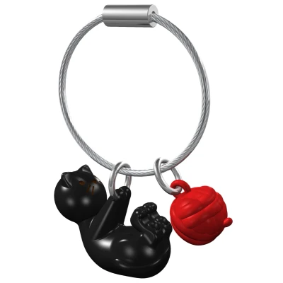 Afbeelding van Metalmorphose Sleutelhanger Animals Kat Playing Cat Zwart Rood