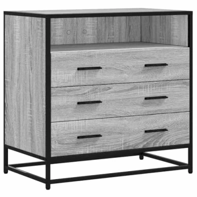 Afbeelding van vidaXL Ladekast 70x41x70 cm bewerkt hout grijs sonoma eikenkleurig
