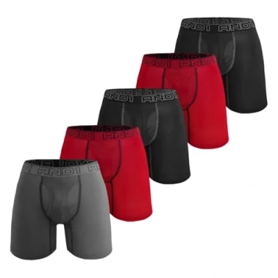 Afbeelding van AND1 Sport boxershorts verpakking van 5 stuks ondergoed heren onderbroeken mannen retroshorts boxer sportondergoed retro broek, stijl 4, L