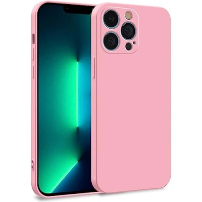 Afbeelding van MyGadget siliconen hoesje compatibel met Apple iPhone 13 Pro, tweelaagse telefoonhoes camerabescherming, cover binnenvoering en buitenkant, roze