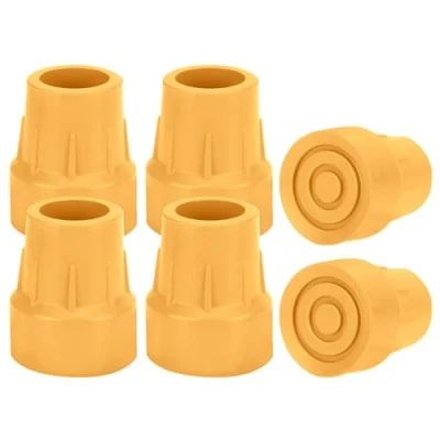 Afbeelding van supregear 6st Tips voor Krukken, 25mm, Zware Rubberen Vervangingstips Stokken, Looprekken, Toiletstoelen, Douche Stoelen en Bad Bankjes, Universele Antislip, Geel