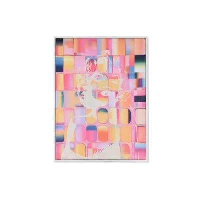 Afbeelding van Schilderij Home ESPRIT Geel Blauw Wit Roze polyestyreen Canvas Modern 94 x 4 123,5 cm (2 Stuks)