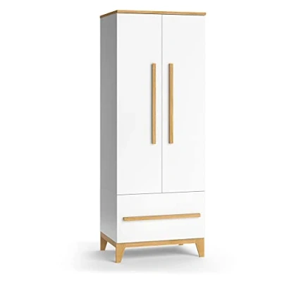 Afbeelding van Vitalispa Kinderkledingkast &quot;Malia&quot;, Wit/Eiken, 70 x 187 cm