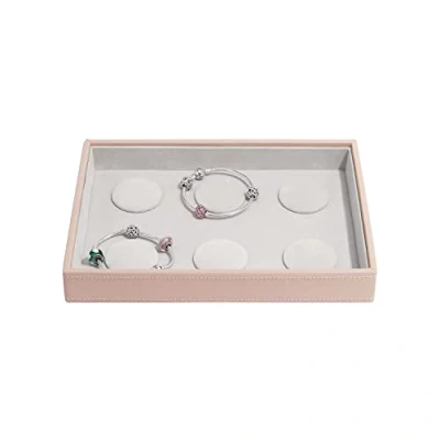 Afbeelding van Stackers Blush Pink Classic Medium sieradendoosje met 6 gevoerde bedellagen