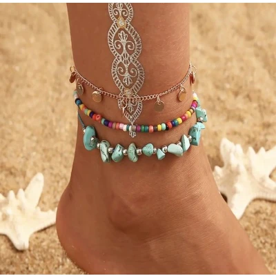 Afbeelding van Jomide Enkelbandje Boho Summer Vibes 3 stuks