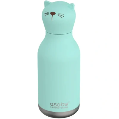 Afbeelding van Asobu Kat Bestie Drinkfles 295ml RVS &amp; Siliconen Schoolbeker