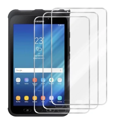 Afbeelding van Cadorabo 3x Pantser Film compatibel met Samsung Galaxy Tab Active in KRISTALHELDER Getemperd (Tempered) Display beschermend glas 9H hardheid 3D Touch