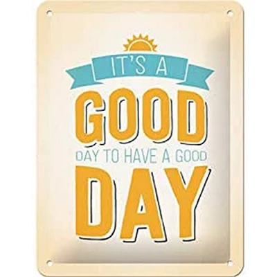 Afbeelding van It&#039;s A Good Day Metalen wandbord in reliëf 15 x 20 cm.