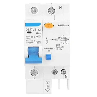 Afbeelding van Disjoncteur Différentiel de Courant Résiduel Produits Protection Circuit 30mA 230V DZ47LE 32 1P + N C32 RCCB