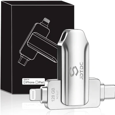 Afbeelding van Apple MFi gecertificeerde USB C fotostick iPhone 15 flashdrive voor 15/14/13 Externe opslag iPad Lightning Android foto geheugen Storage Stick