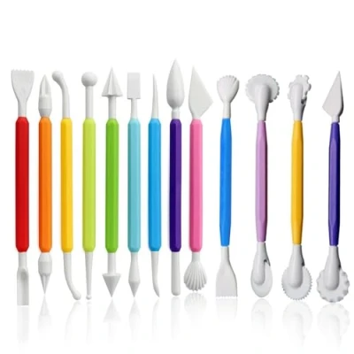 Afbeelding van YTSMFL 13 stuks modelleergereedschap klei gereedschap pottenbakkersgereedschap fondant taart set voor bakken, decoreren van taarten