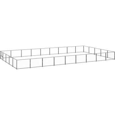 Afbeelding van vidaXL Hondenkennel 45 m² staal zwart