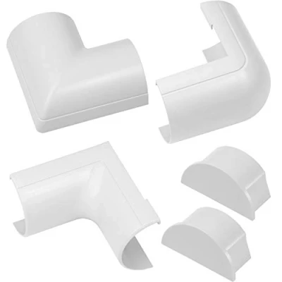 Afbeelding van D Line CLOAP5025W Maxi kabelgoot klik accessoireset, verbind meerdere lengtes 50x25 mm kabelgoot, kabel afdekken, kabelmanagement 5 delig accessoireset elektrische wit