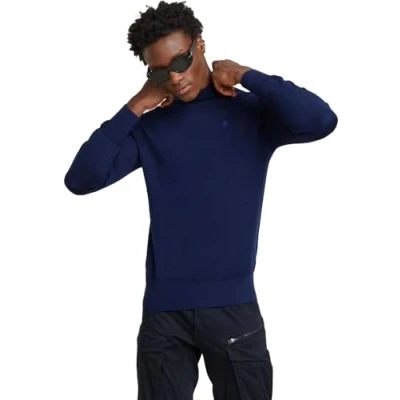 Afbeelding van G Star RAW Premium Core Mock Knit, blauw (Imperial Blue D25175 d847 1305), M