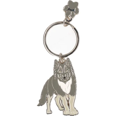 Afbeelding van Metalen sleutelhanger wolf 5 cm Sleutelhangers